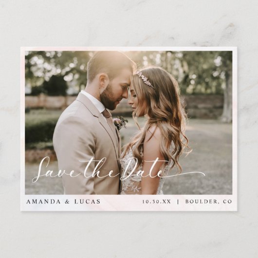 Eenvoudige botanische rustieke bruiloft Save the D Uitnodiging Briefkaart (Voorkant)