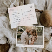 Eenvoudige botanische rustieke bruiloft Save the D Uitnodiging Briefkaart