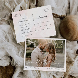 Eenvoudige botanische rustieke bruiloft Save the D Uitnodiging Briefkaart