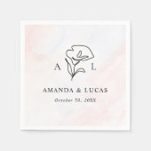 Eenvoudige botanische rustieke bruiloft servet (Voorkant)