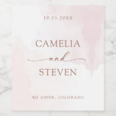 Eenvoudige botanische rustieke bruiloft wijn etiket (Enkel label)