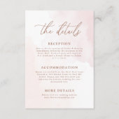 Eenvoudige Botanische Rustieke Trouwdetails Informatiekaartje (Voorkant)