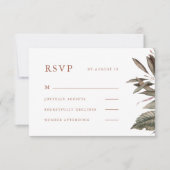 Eenvoudige botanische terracotta Wedding Rsvp (Voorkant)