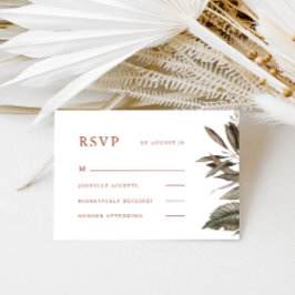 Eenvoudige botanische terracotta Wedding Rsvp Kaartje