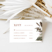 Eenvoudige botanische terracotta Wedding Rsvp Kaartje