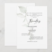 Eenvoudige botanische uitnodiging voor beide ouder (Voorkant / Achterkant)