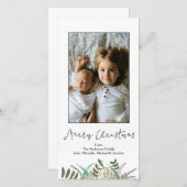 Eenvoudige Botanische Vrolijke Kerstmis van het Feestdagenkaart (Voorkant / Achterkant)
