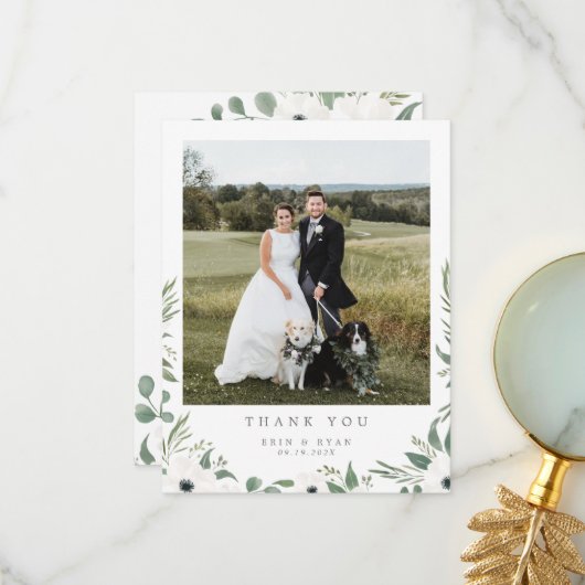 Eenvoudige botanische Waterverf Foto bedankt voor  (Voorkant / Achterkant in situ)