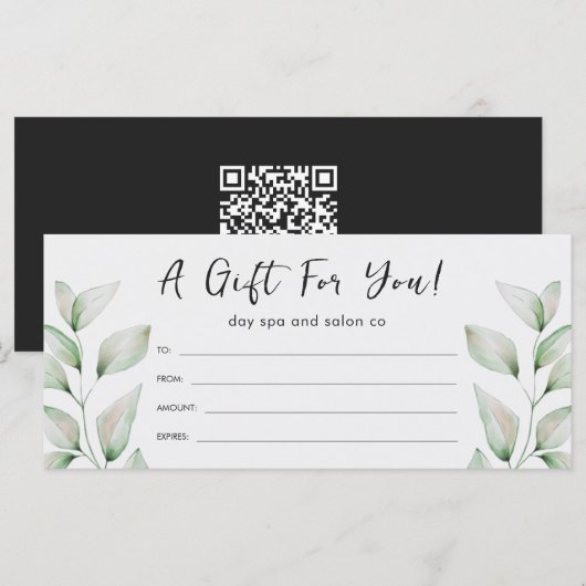 Eenvoudige botanische Waterverf laat zwart over (Voorkant / Achterkant)