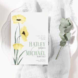 Eenvoudige Botanische Wildflowers QR Code Uitnodig Kaart