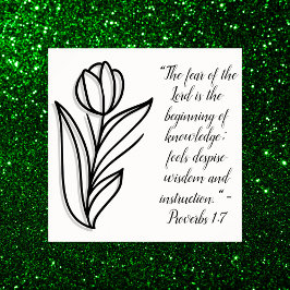 Eenvoudige Botanische Zwart-Wit Bijbel Verse | Poster