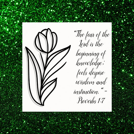 Eenvoudige Botanische Zwart-Wit Bijbel Verse | Poster