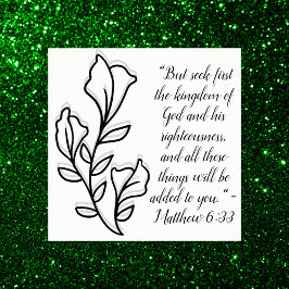 Eenvoudige Botanische Zwart-Wit Bijbel Verse | Poster