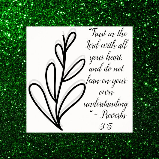 Eenvoudige Botanische Zwart-Wit Bijbel Verse | Poster