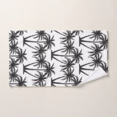 Eenvoudige Botanische Zwarte Palmbomen op Wit Bad Handdoek (Handdoek)