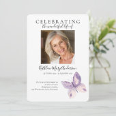 Eenvoudige Boterfly-begrafenisuitnodiging Kaart (Staand voorkant)