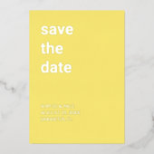 Eenvoudige Botergeel Save the Date Folie Uitnodigi Folie Uitnodiging (Voorkant)