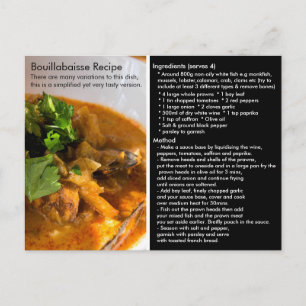Eenvoudige Bouillabaisse Recipcard Briefkaart