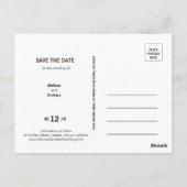 Eenvoudige Bourgogne Bloemen Save the Date Briefkaart (Achterkant)