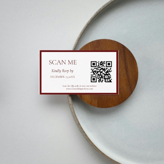 Eenvoudige Bourgogne Botanische kam monogram bruil Informatiekaartje