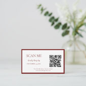 Eenvoudige Bourgogne Botanische kam monogram bruil Informatiekaartje (Staand voorkant)