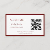 Eenvoudige Bourgogne Botanische kam monogram bruil Informatiekaartje (Voorkant)