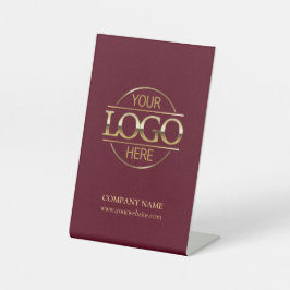 Eenvoudige Bourgogne Corporate Company Business Lo Reclamebord Met Voetstuk