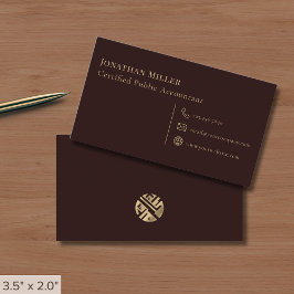 Eenvoudige Bourgogne en goud Visitekaartje