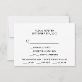 Eenvoudige Bourgogne Floral Menu Keuze RSVP-kaart (Achterkant)