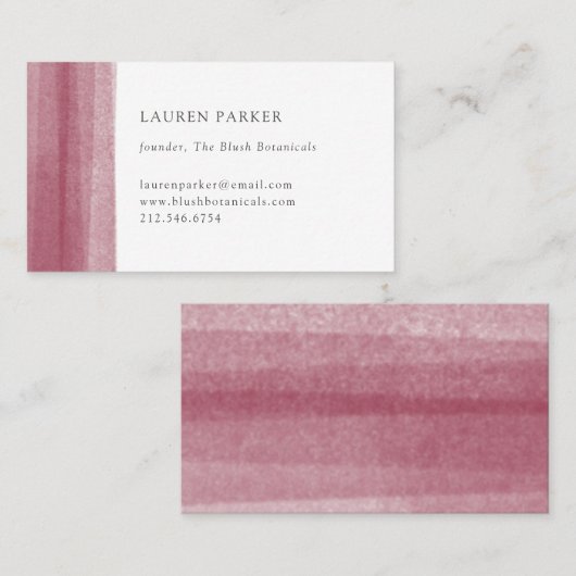 Eenvoudige Bourgogne Waterverf Visitekaartje (Voorkant / Achterkant)