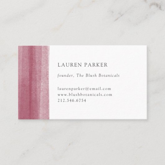 Eenvoudige Bourgogne Waterverf Visitekaartje (Voorkant)