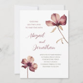 Eenvoudige Bourgogne Wildbloemen Christelijke brui Kaart (Voorkant)