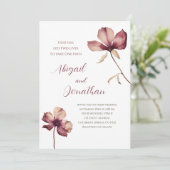 Eenvoudige Bourgogne Wildbloemen Christelijke brui Kaart (Staand voorkant)