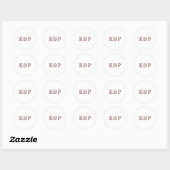 Eenvoudige Bourgondiër en Witte Monogram Huwelijk Ronde Sticker (Vel)