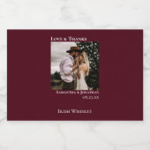 Eenvoudige Bourgondische bruiloft foto Liefde & Be Likeurfles Etiket (Enkel label)