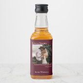 Eenvoudige Bourgondische bruiloft foto Liefde & Be Likeurfles Etiket (Voorkant)