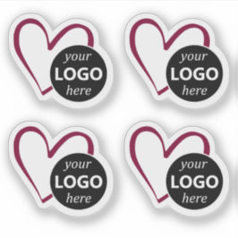 Eenvoudige Bourgondische hartvorm met Logo of Afbe Sticker