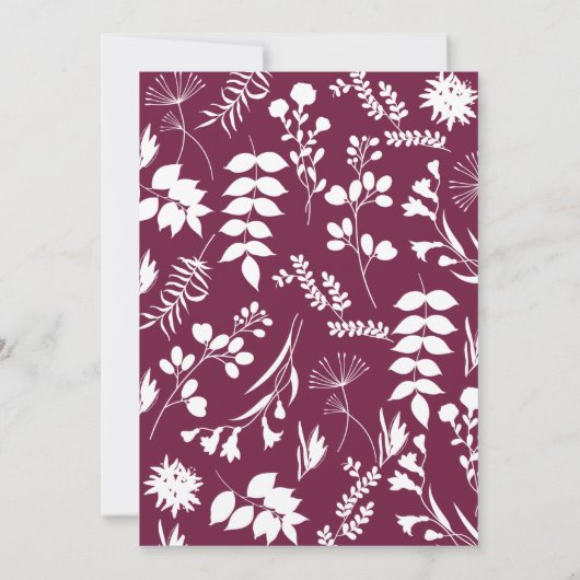 Eenvoudige Bourgondische Initialen bruiloft update Kaart (Achterkant)