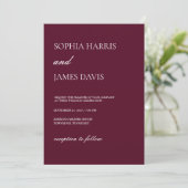 Eenvoudige Bourgondische moderne minimalistische b Kaart (Staand voorkant)