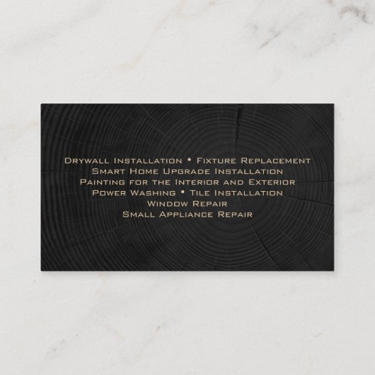 Eenvoudige bouw Handyman Aannemer Renovatie Visitekaartje (Achterkant)