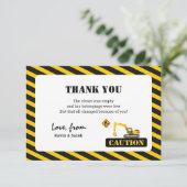 Eenvoudige Bouwtrucks Jongens Kinderverjaardag Bedankkaart (Staand voorkant)