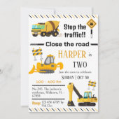 Eenvoudige bouwwagen kinder schattige 2e verjaarda kaart (Voorkant)