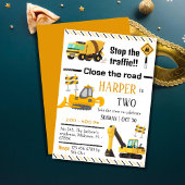 Eenvoudige bouwwagen kinder schattige 2e verjaarda kaart