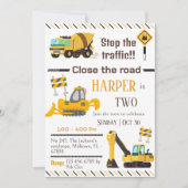 Eenvoudige bouwwagen kinder schattige 2e verjaarda kaart (Voorkant)