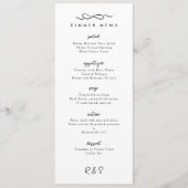 Eenvoudige Bow Wedding Diner Menu (Voorkant)