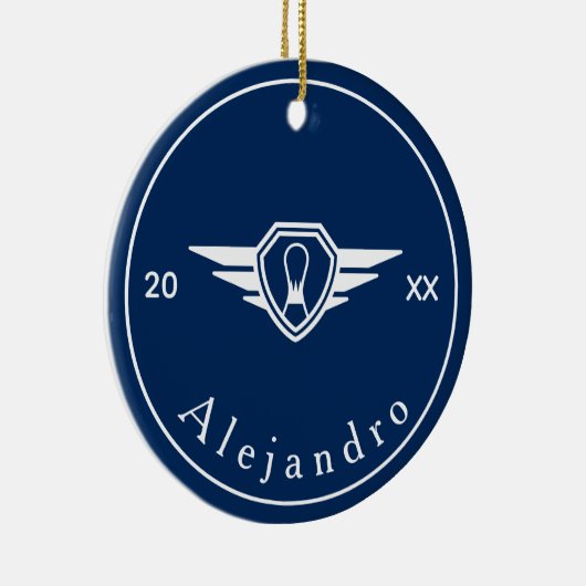 Eenvoudige Bowling-game Logo - Aangepaste naam & J Keramisch Ornament (Rechts)