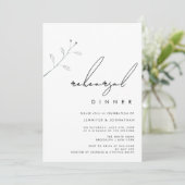 Eenvoudige Branch Greenery Rehearsal Dinner Uitnod Kaart (Staand voorkant)
