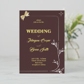 EENVOUDIGE BRANCH GRENS WETH RIBOON DESIGN / SOFT FOLIE UITNODIGING (Staand Voorkant)