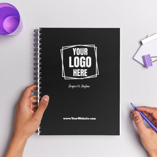 Eenvoudige Branded Business Logo Promotional Black Notitieboek