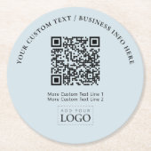Eenvoudige Branded Business Logo QR Code Promotie Ronde Kartonnen Onderzetter (Voorkant)